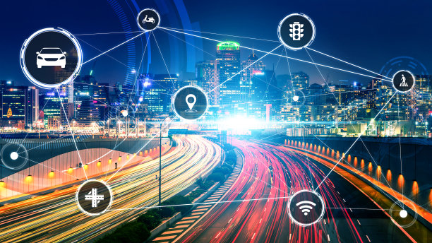 智能交通技术概念的未来汽车交通道路图片下载