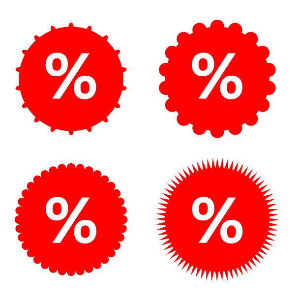 图像一个红色的折扣图标图片下载