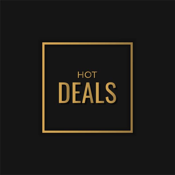 热的旗帜。广告黑金横幅设计图片下载