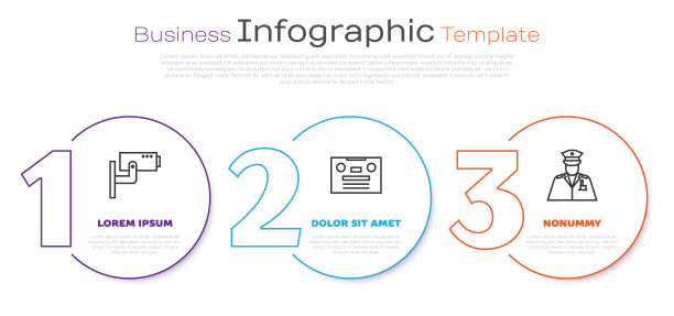 设置线路安全摄像头，复古磁带和警官。业务信息模板。向量图片下载