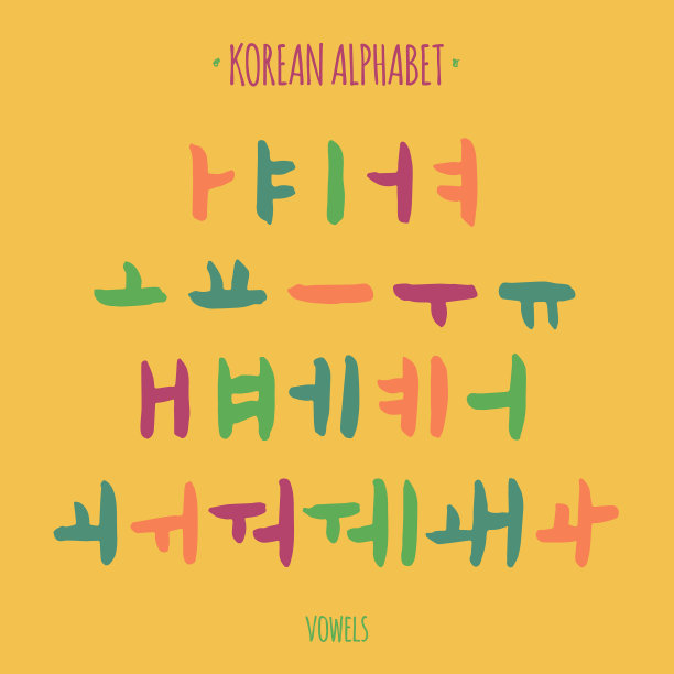 韩文字母集手绘风格图片下载