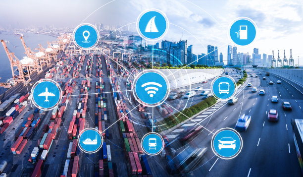 智能交通技术概念的未来汽车交通道路图片下载