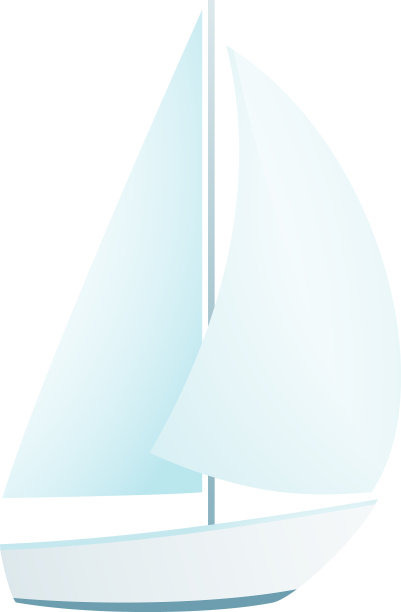 孤立的剪贴艺术游艇海洋帆船图片下载