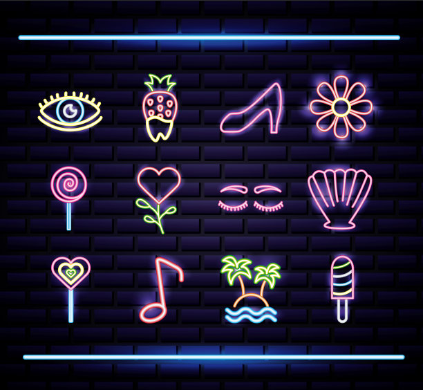 捆绑霓虹灯设置图标图片下载