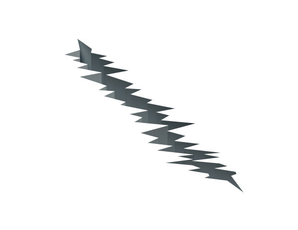 在白色背景上的3d裂纹视图图片下载