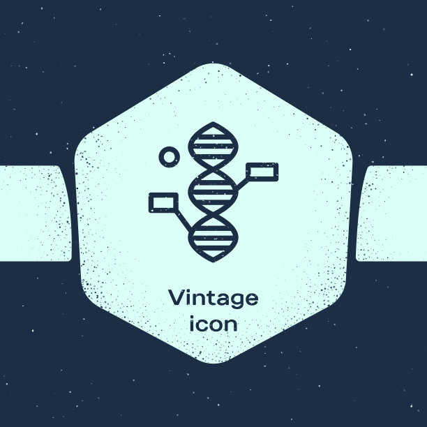 垃圾线DNA符号图标孤立在蓝色图片下载