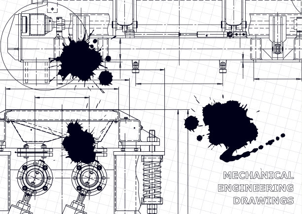 计算机辅助设计系统。技术插图,背景。机械工程制图图片下载