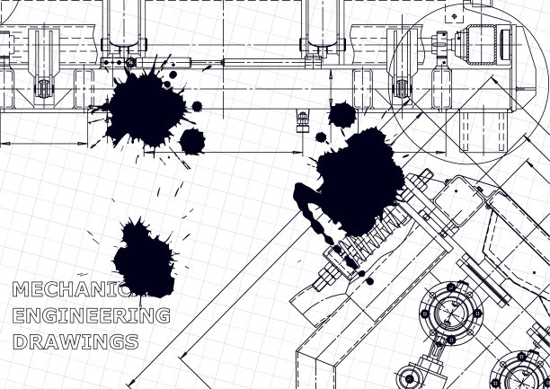 计算机辅助设计系统。技术插图，背景。机械工程制图图片下载
