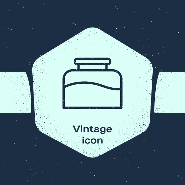 垃圾线条墨井图标孤立在蓝色图片下载