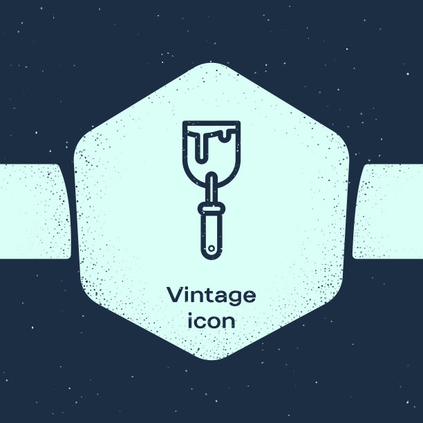 垃圾线油灰刀图标孤立在蓝色图片下载