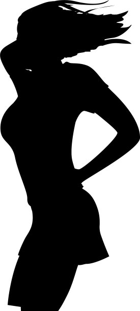 剪影照片的女孩图片下载