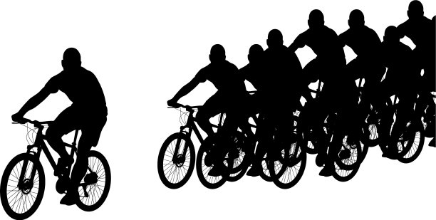 白色的Peloton剪影图片下载