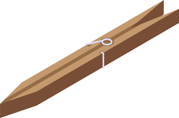 木衣服别针图标等距风格图片下载