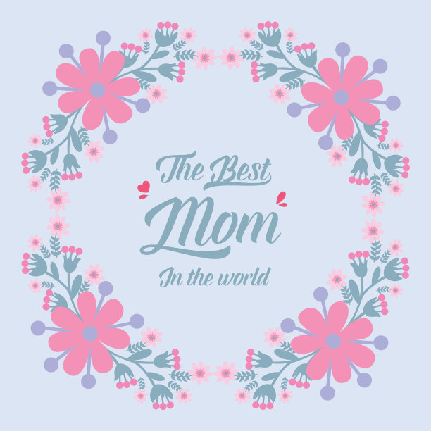 为世界上最好的妈妈设计的优雅卡片图片下载