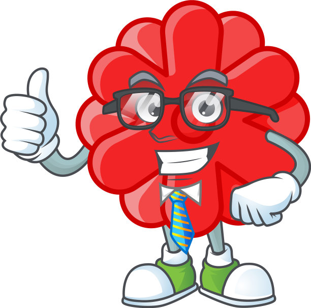 卡通商人中国花戴眼镜图片下载