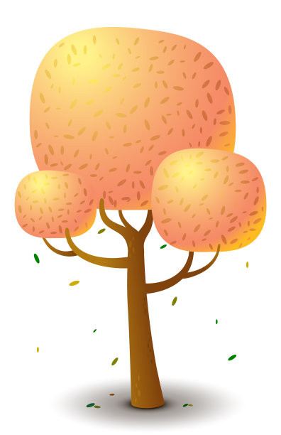 秋季树季游戏UI平孤立的股票图片下载