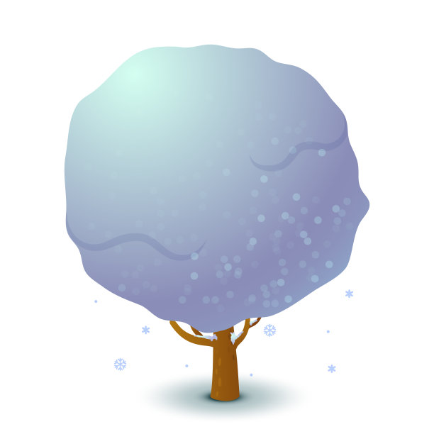 雪树在冬季游戏UI平孤立的股票图片下载