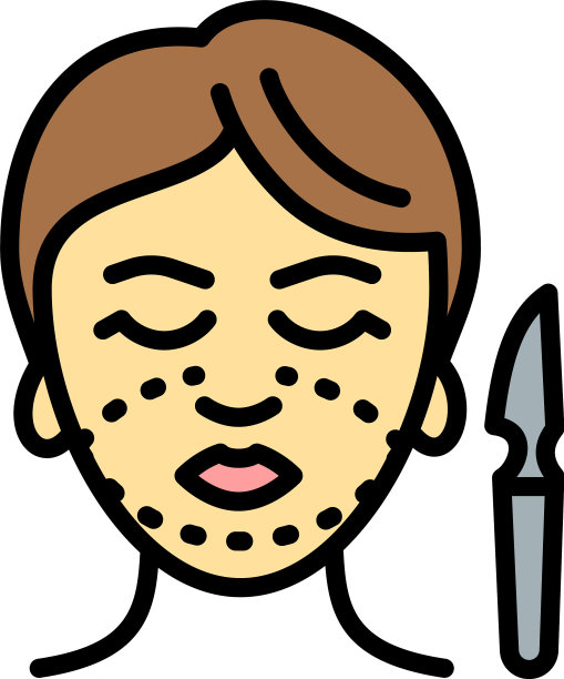 手术面部提拉图标轮廓风格图片下载