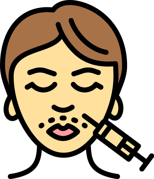 提拉注射器面部图标轮廓风格图片下载