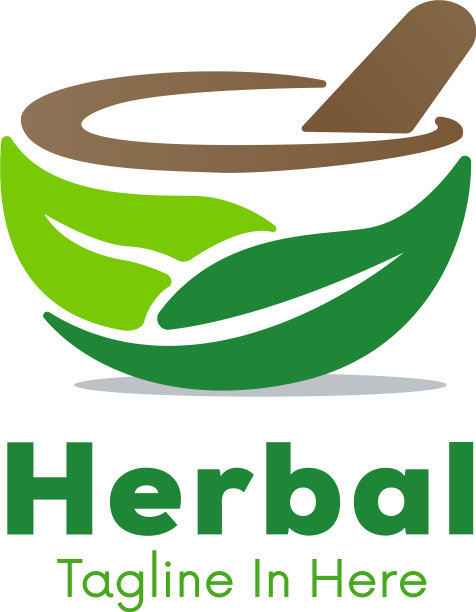 大自然中草药药店标志设计灵感图片下载