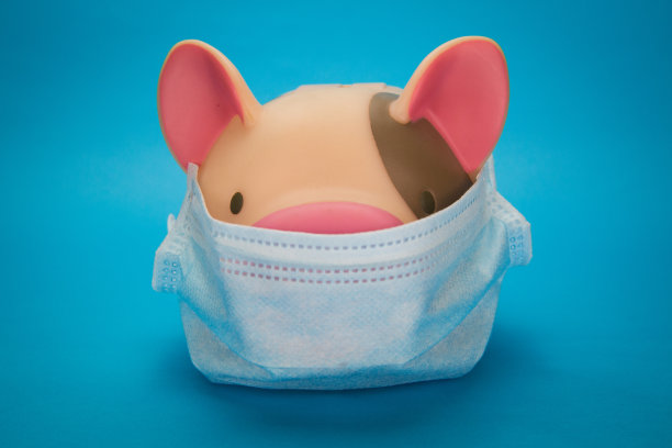 戴着口罩的储蓄罐图片下载