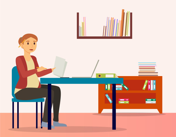 在办公室工作的准妈妈图片下载