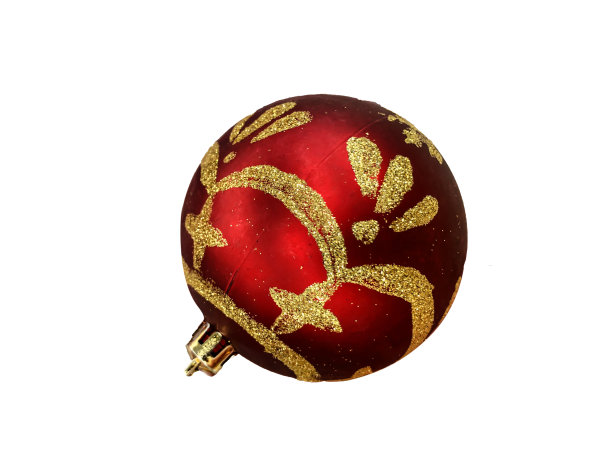 圣诞节，新年的玩具-一个球，照片，孤立图片下载
