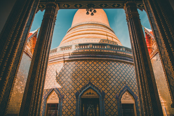 泰国曼谷老城的Ratchabophit Sathitmahasimaram寺庙图片下载