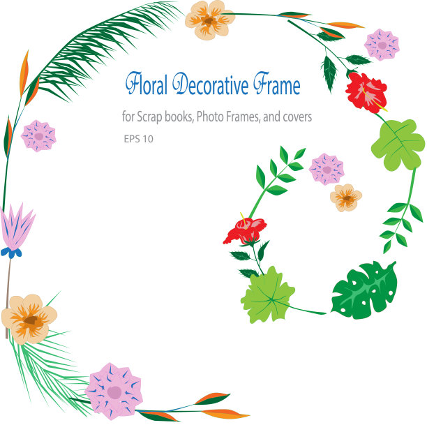 花和叶框架和边框图片下载