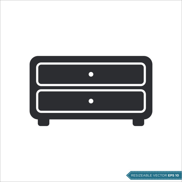 橱柜抽屉图标矢量模板插图设计图片下载