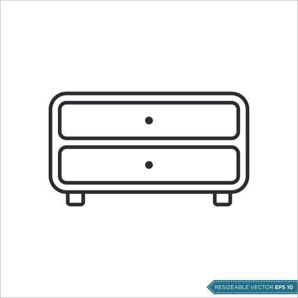 橱柜抽屉图标矢量模板插图设计图片下载