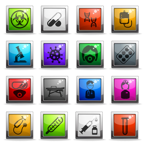 冠状病毒COVID-19图标集图片下载