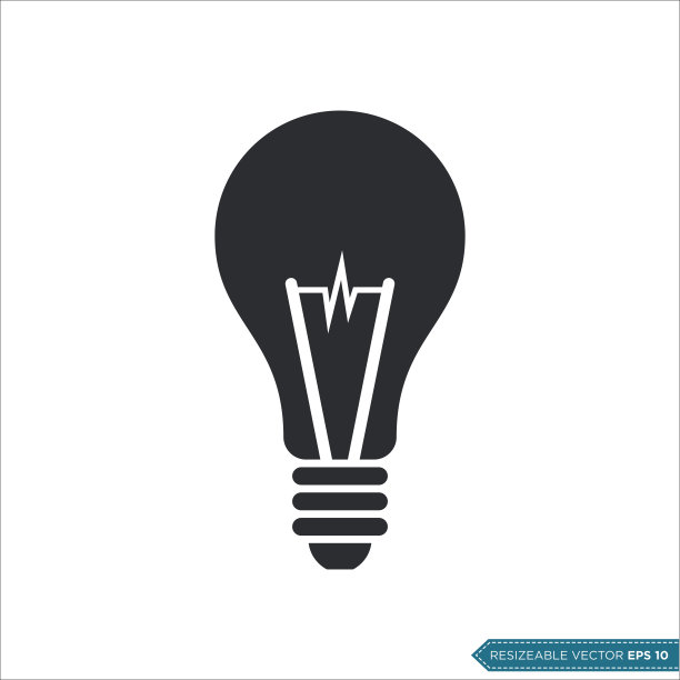 灯泡图标矢量模板插图设计图片下载