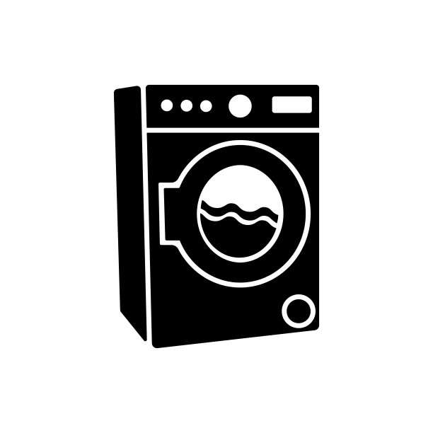 洗衣机图标在一个时尚的平面设计图片下载