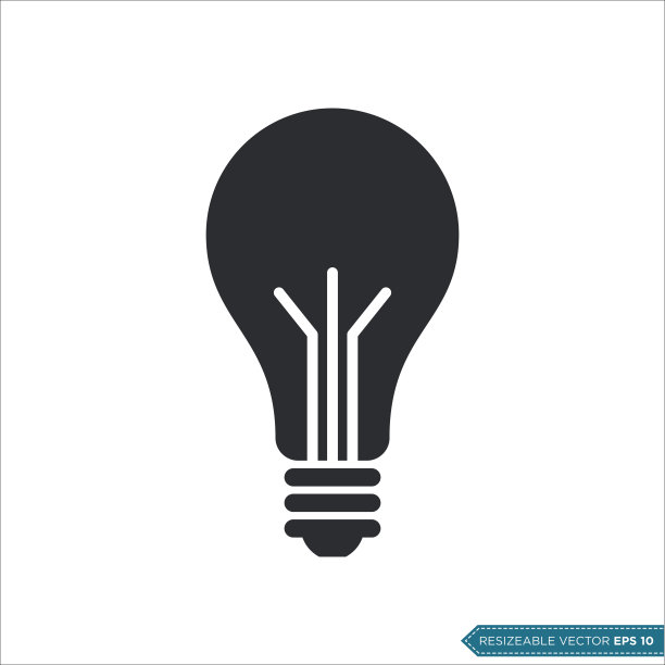 灯泡图标矢量模板插图设计图片下载
