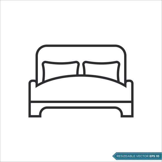 床图标矢量模板插图设计图片下载