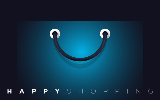 彩色快乐纸袋拉手图片下载