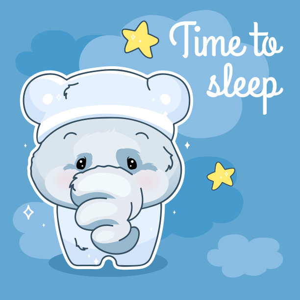 可爱的大象卡哇伊字符社交媒体帖子图片下载