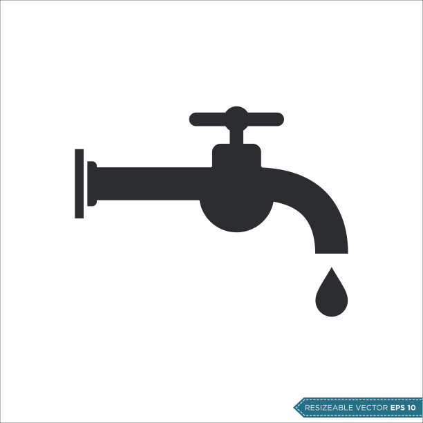 水龙头图标矢量模板插图设计图片下载