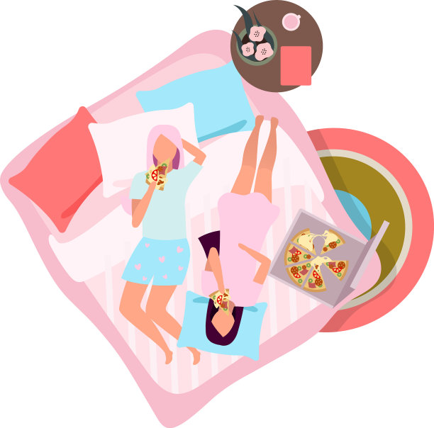 闺蜜吃披萨扁平女性最好图片下载