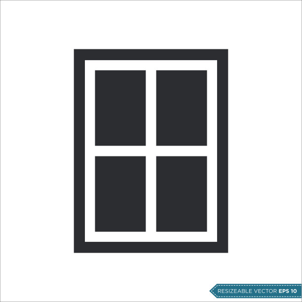 窗口图标矢量模板插图设计图片下载