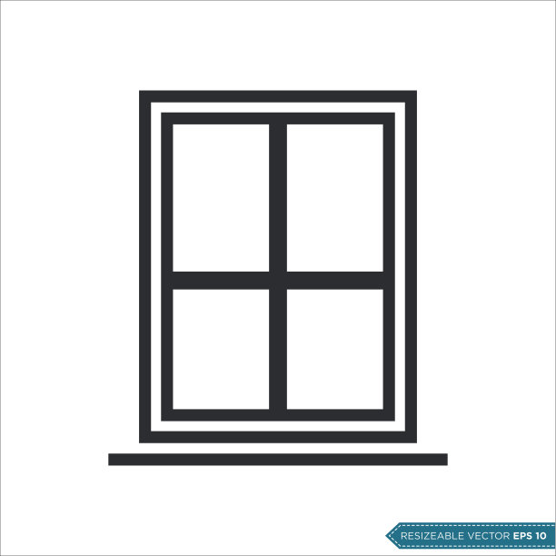 窗口图标矢量模板插图设计图片下载