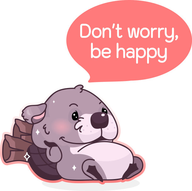 可爱的海狸卡通卡通人物别担心图片下载