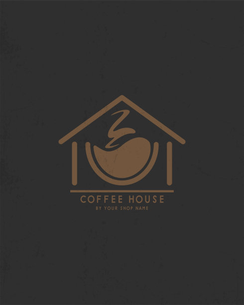 咖啡店标志设计。矢量图图片下载