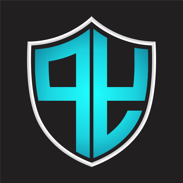 Py标志与盾形隔离蓝色字母组合图片下载