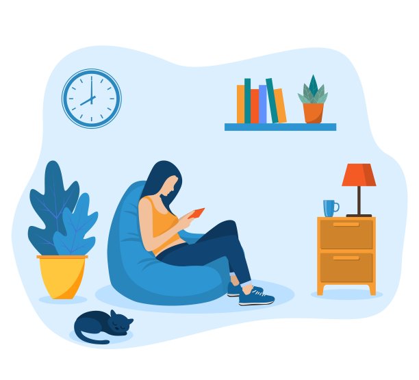 年轻女孩用手机，双腿交叉坐着图片下载