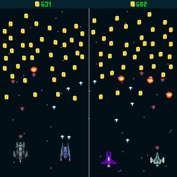 街机复古视频游戏，8位，街机战舰，射击，地图背景，矢量图形设计插图。在星空下战斗。旧电脑游戏。图片下载