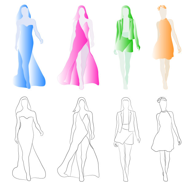 女孩模特季节冬天，春天，夏天，秋天图片下载