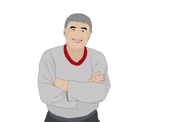 在白色的背景下看着照相机的老年人的肖像图片下载