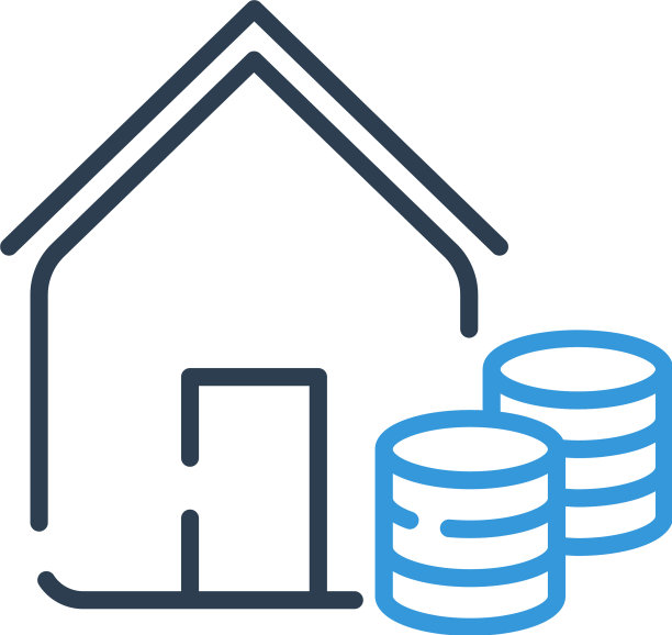 线条艺术图标房屋抵押公寓风格的象征图片下载